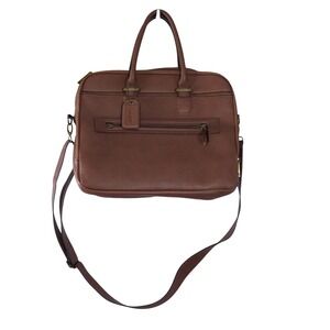 ALDO Brown Faux Leather Briefcase Laptop Bag Messenger Shoulder Strap‎
